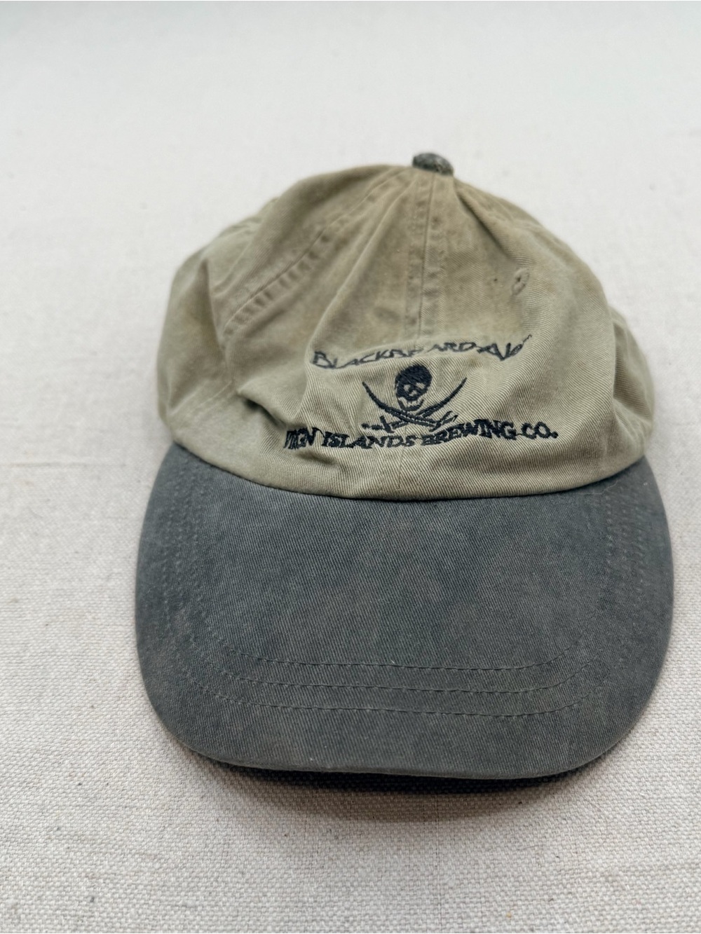 Adams Two-Tone Khaki and Navy Pirate Logo Baseball Cap